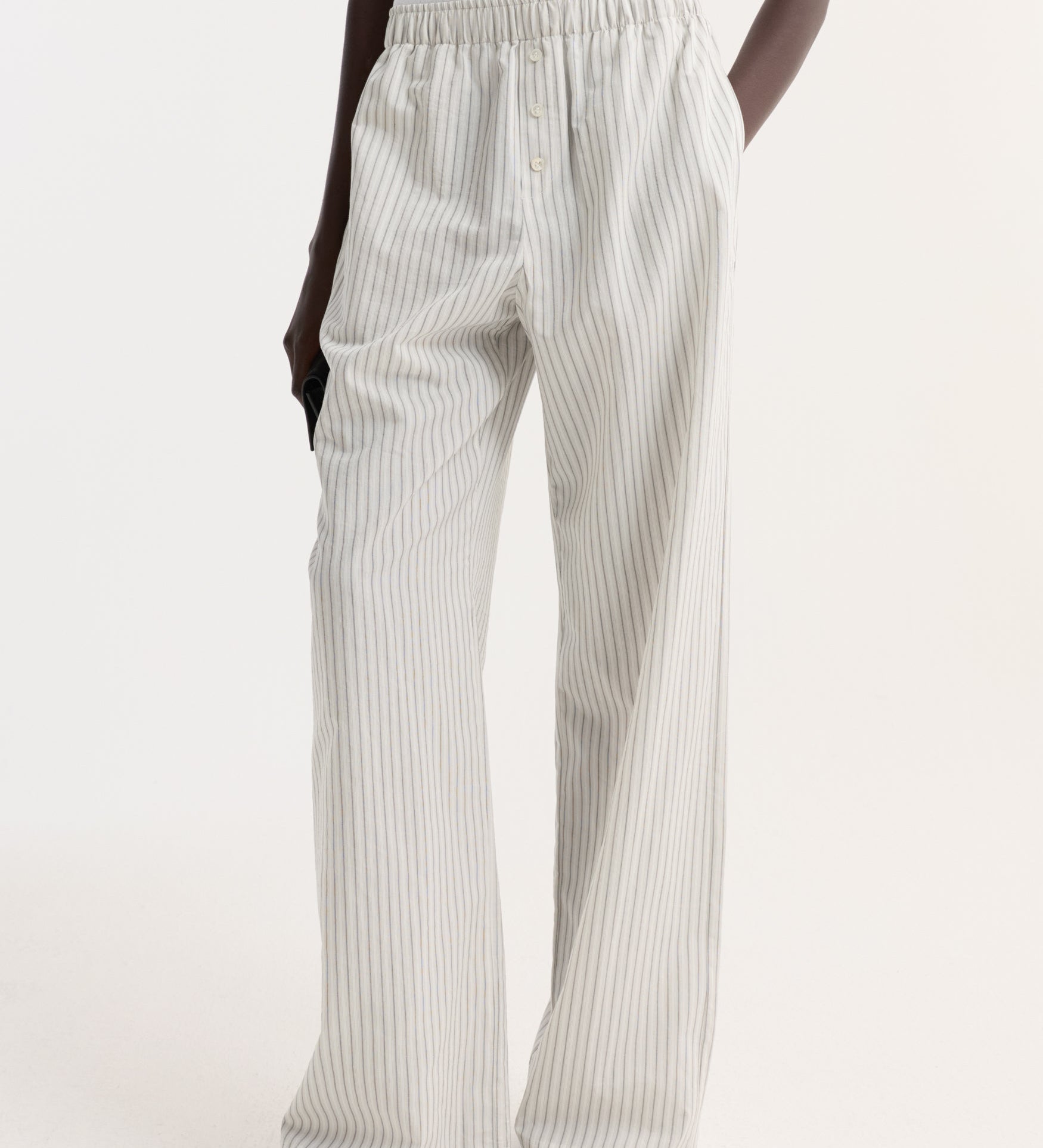 ROHE - Silk stripe pyjama trousers | fine stripe