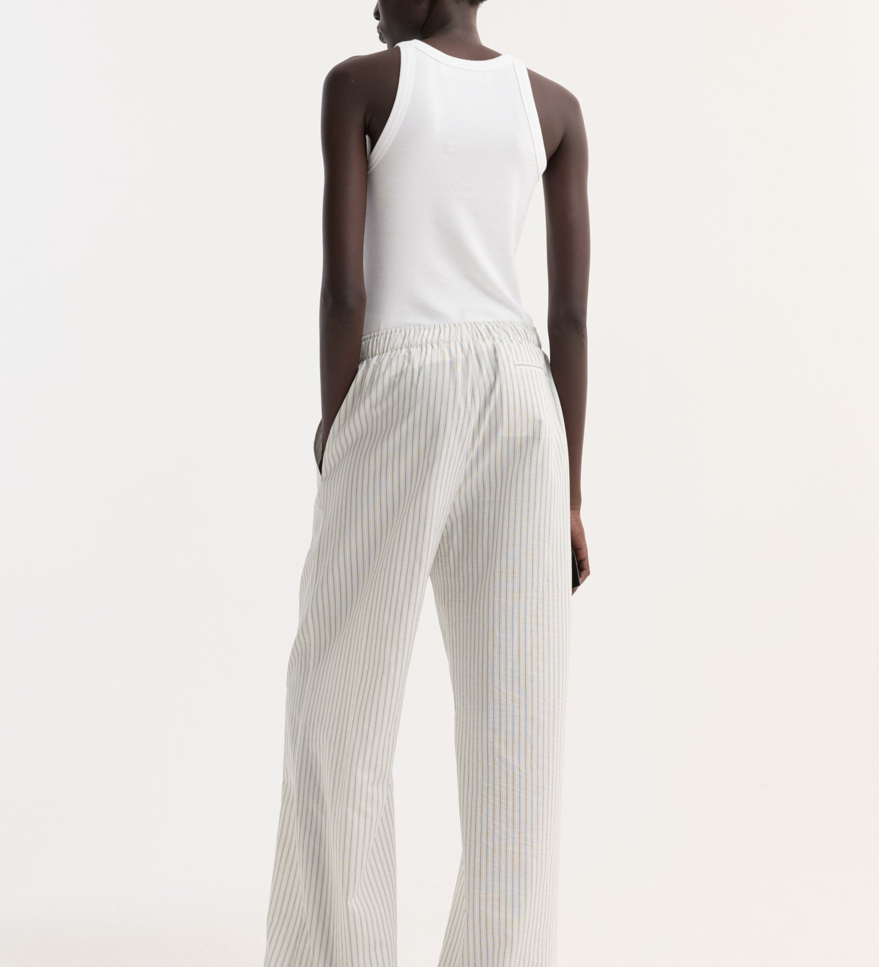 ROHE - Silk stripe pyjama trousers | fine stripe