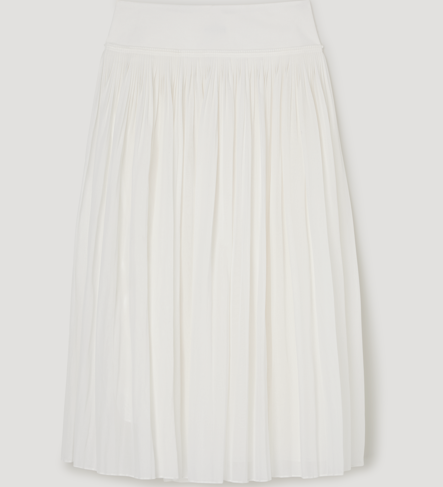 ROHE - Pleated cotton muslin skirt | optic white