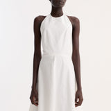 ROHE - Halter textured cotton dress | off white