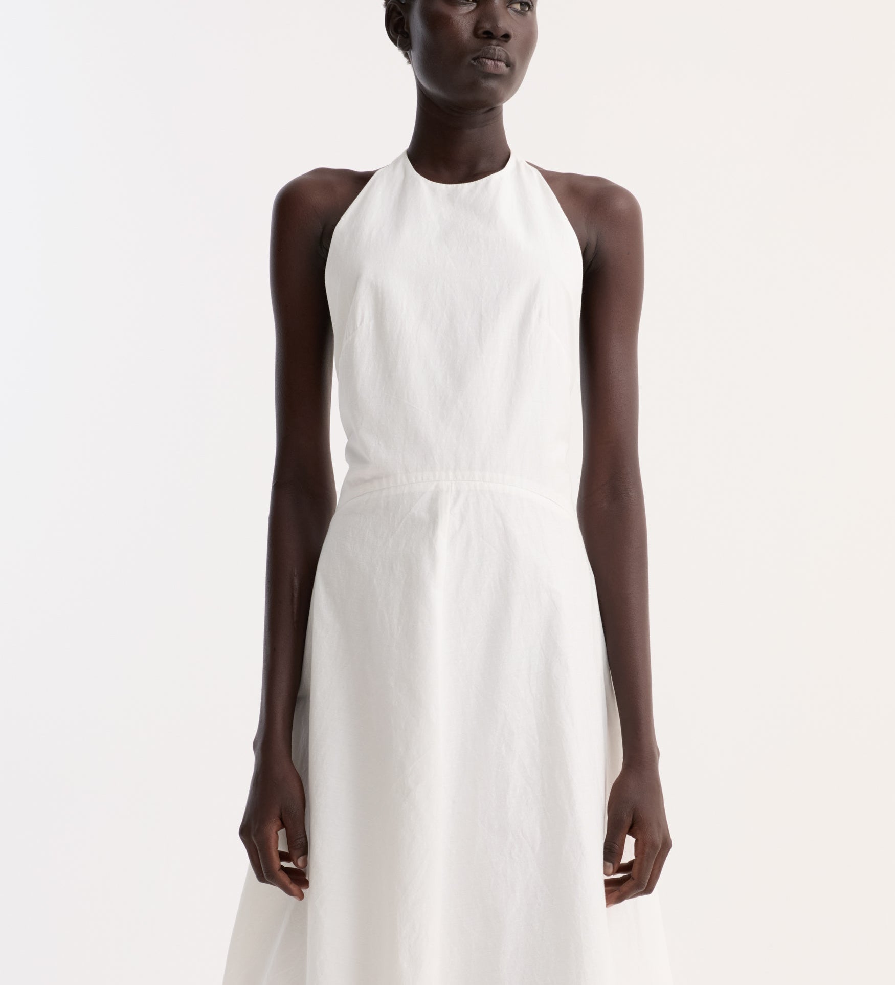 ROHE - Halter textured cotton dress | off white