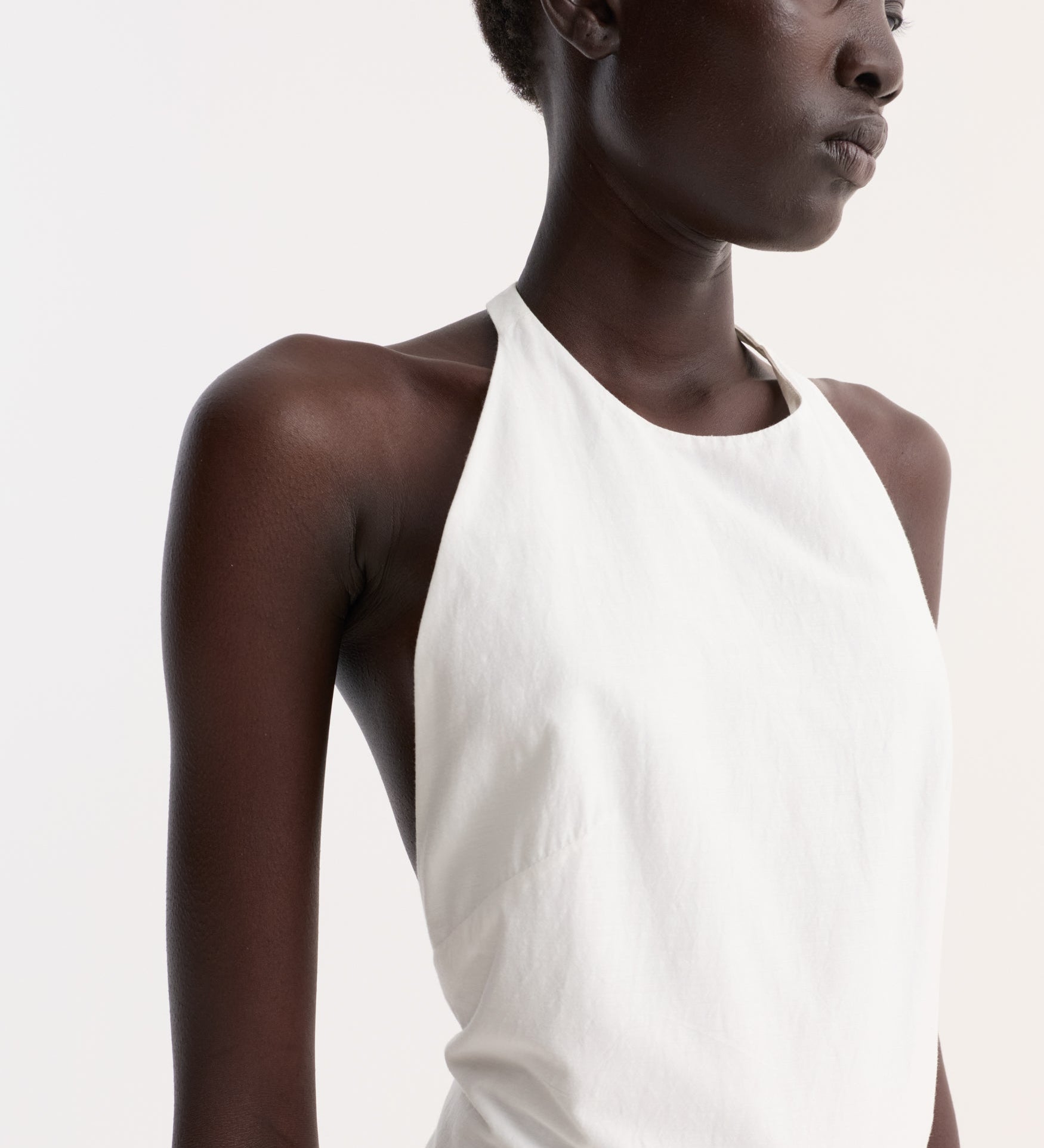 ROHE - Halter textured cotton dress | off white