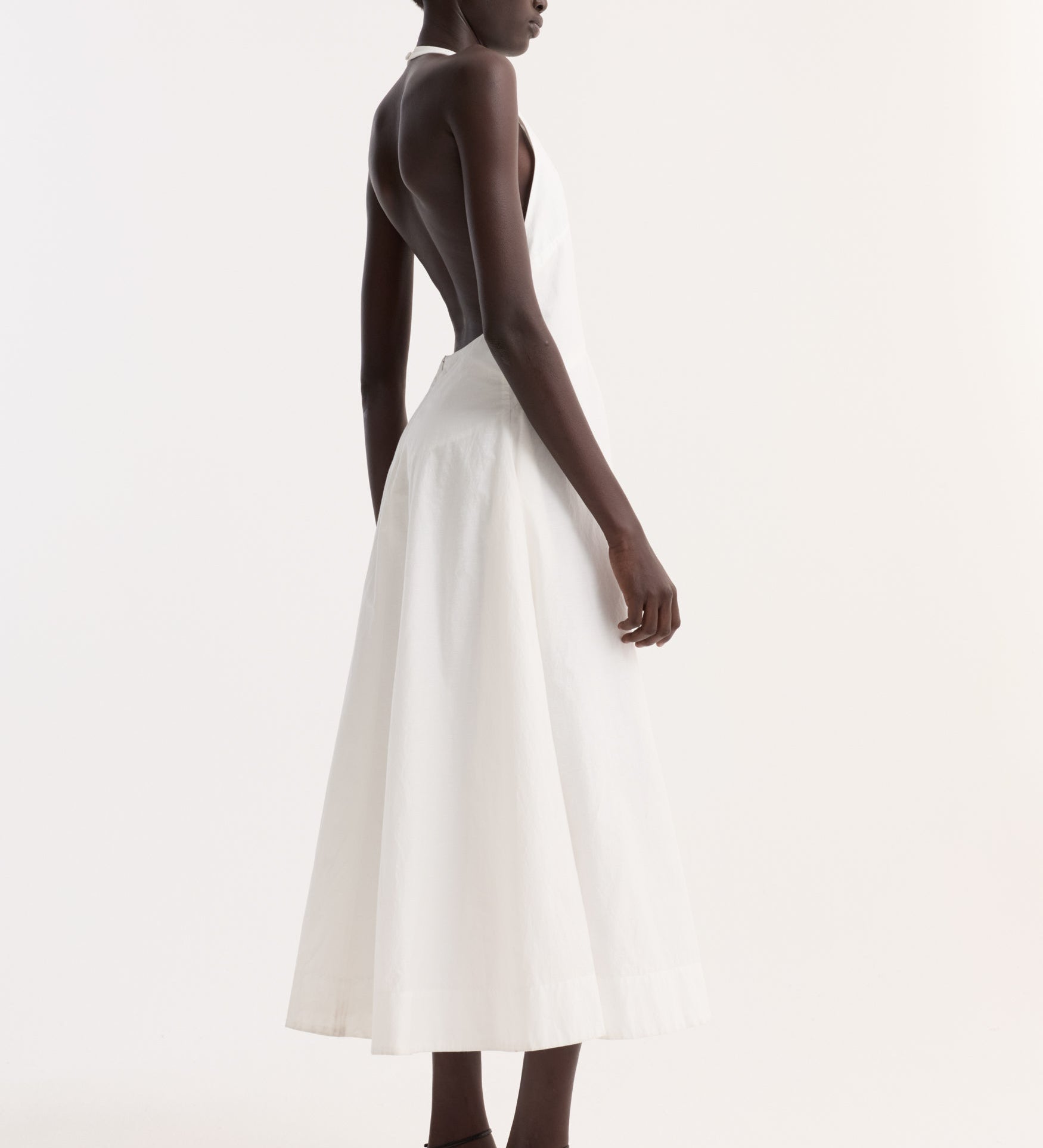 ROHE - Halter textured cotton dress | off white