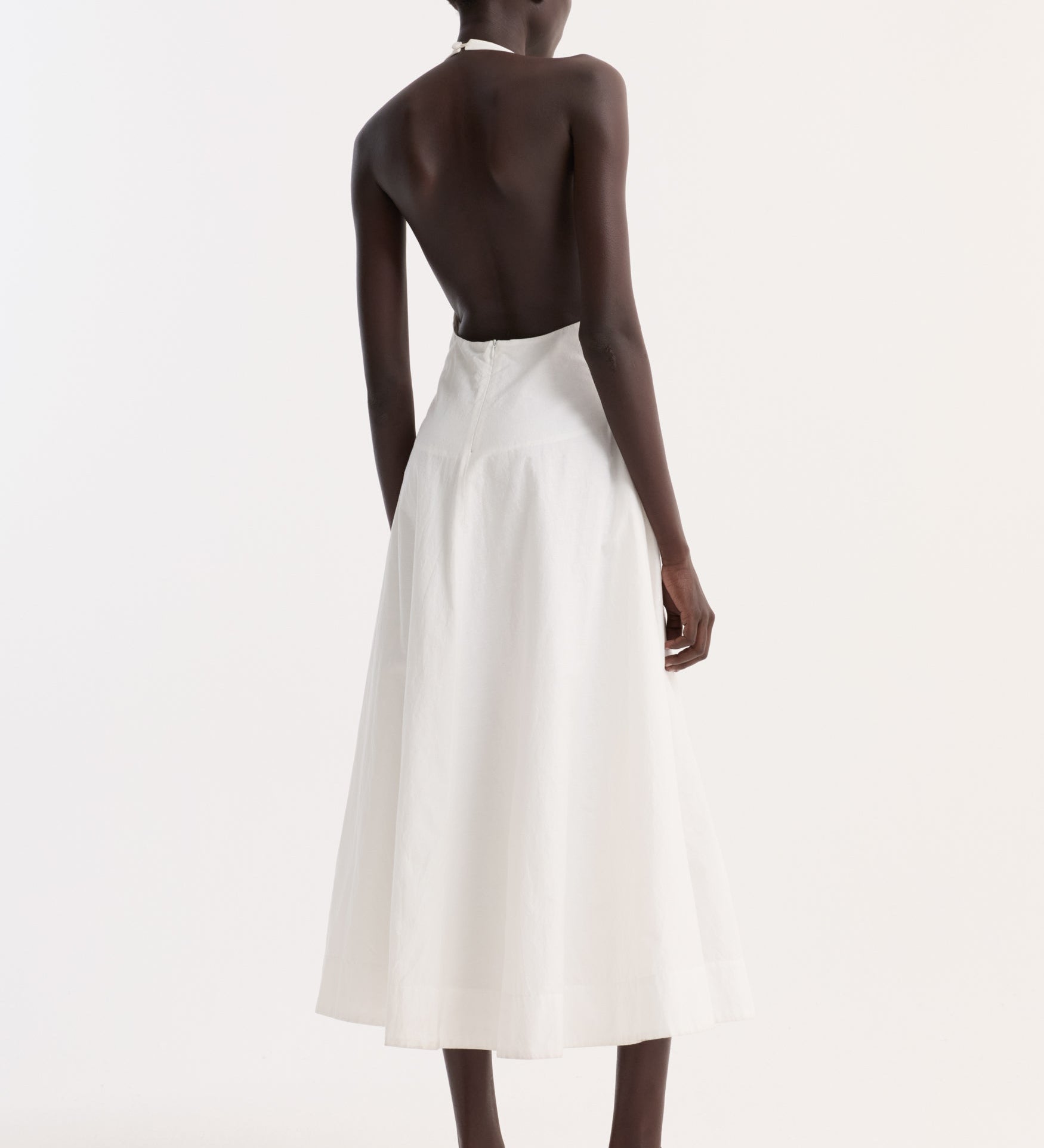 ROHE - Halter textured cotton dress | off white