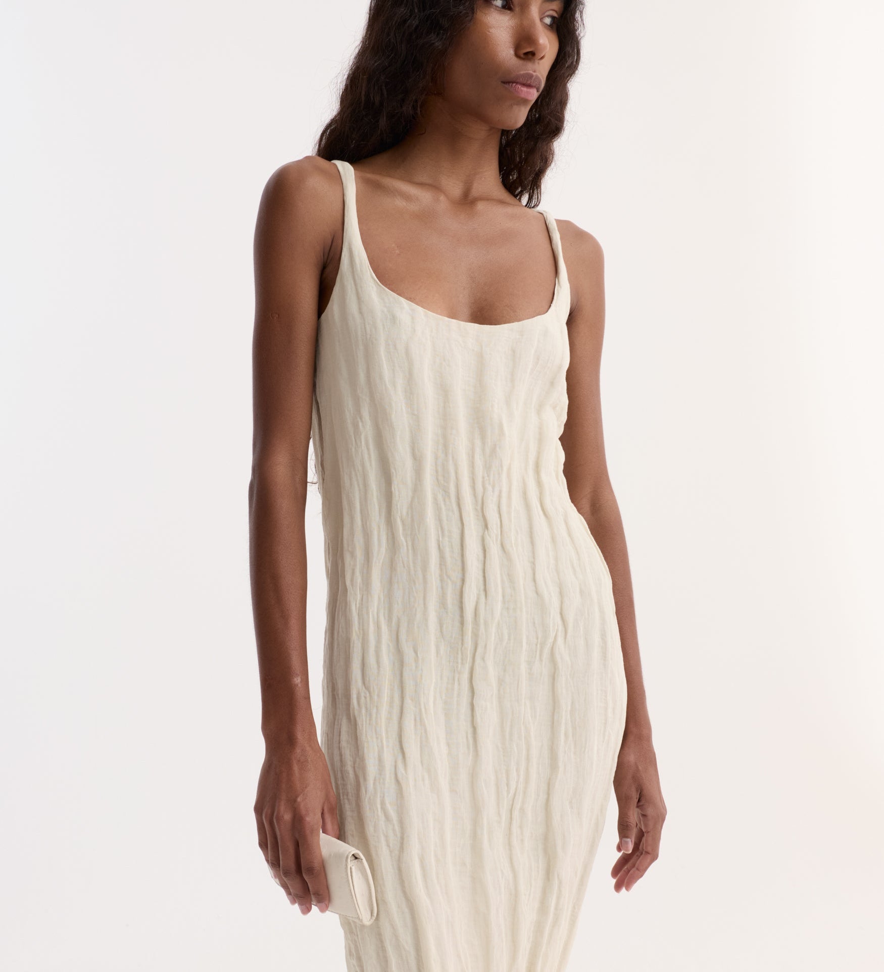 ROHE - Textured square neck dress | cream