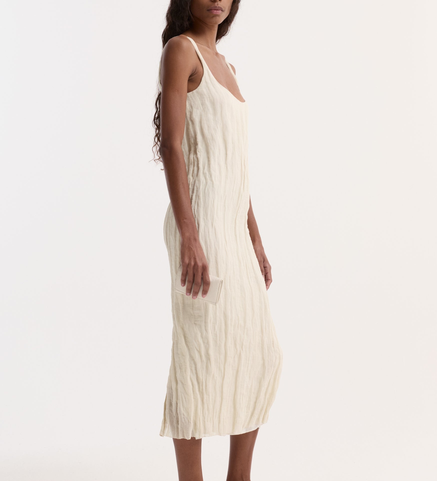 ROHE - Textured square neck dress | cream