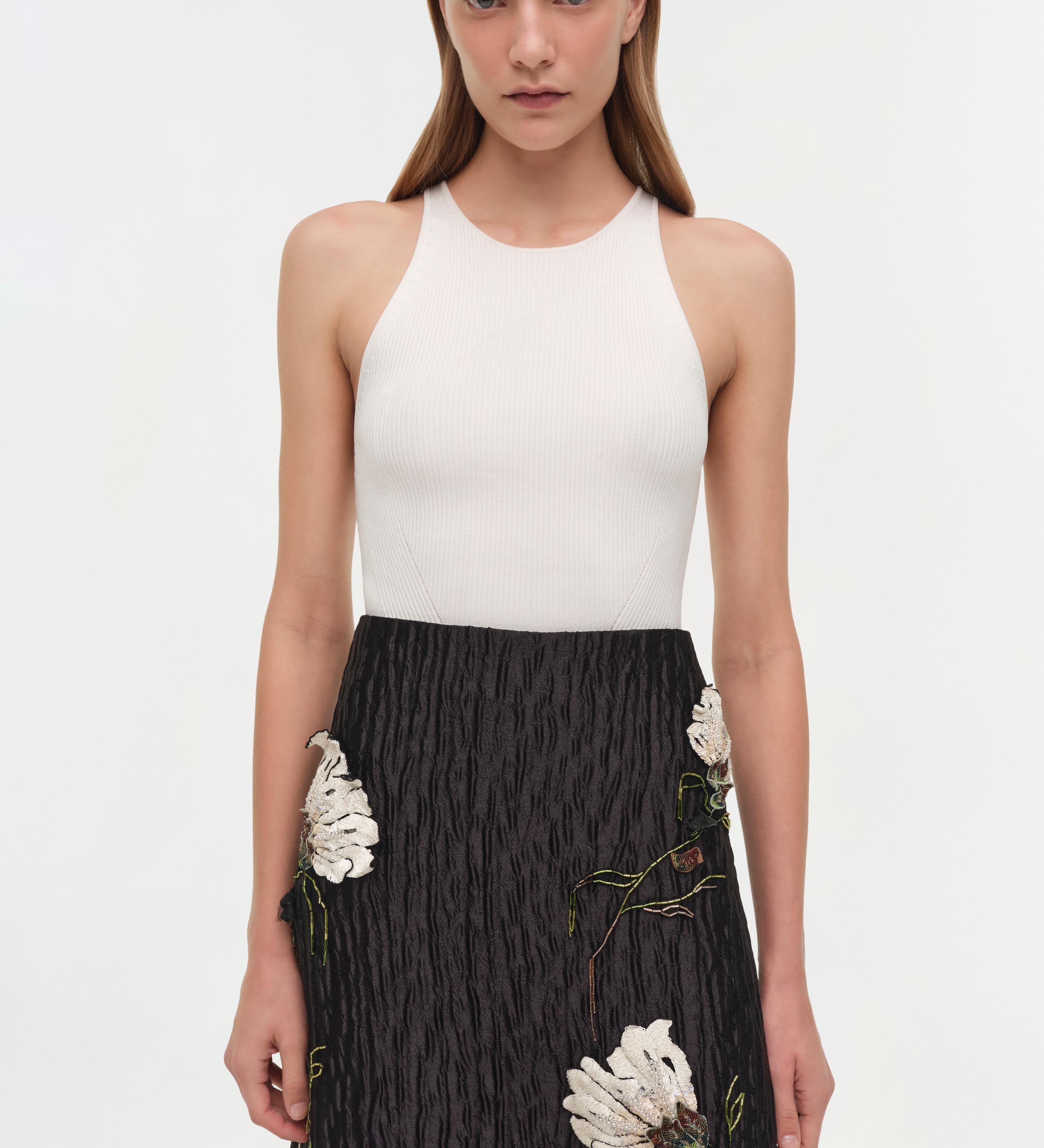 Simkhai - Arla Floral Jacquard Midi Skirt