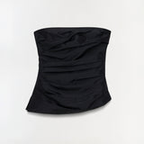 Simkhai - Emerson Ruched Taffeta Bustier Top