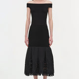 Simkhai - Eveletta Embroidered Knit Midi Skirt