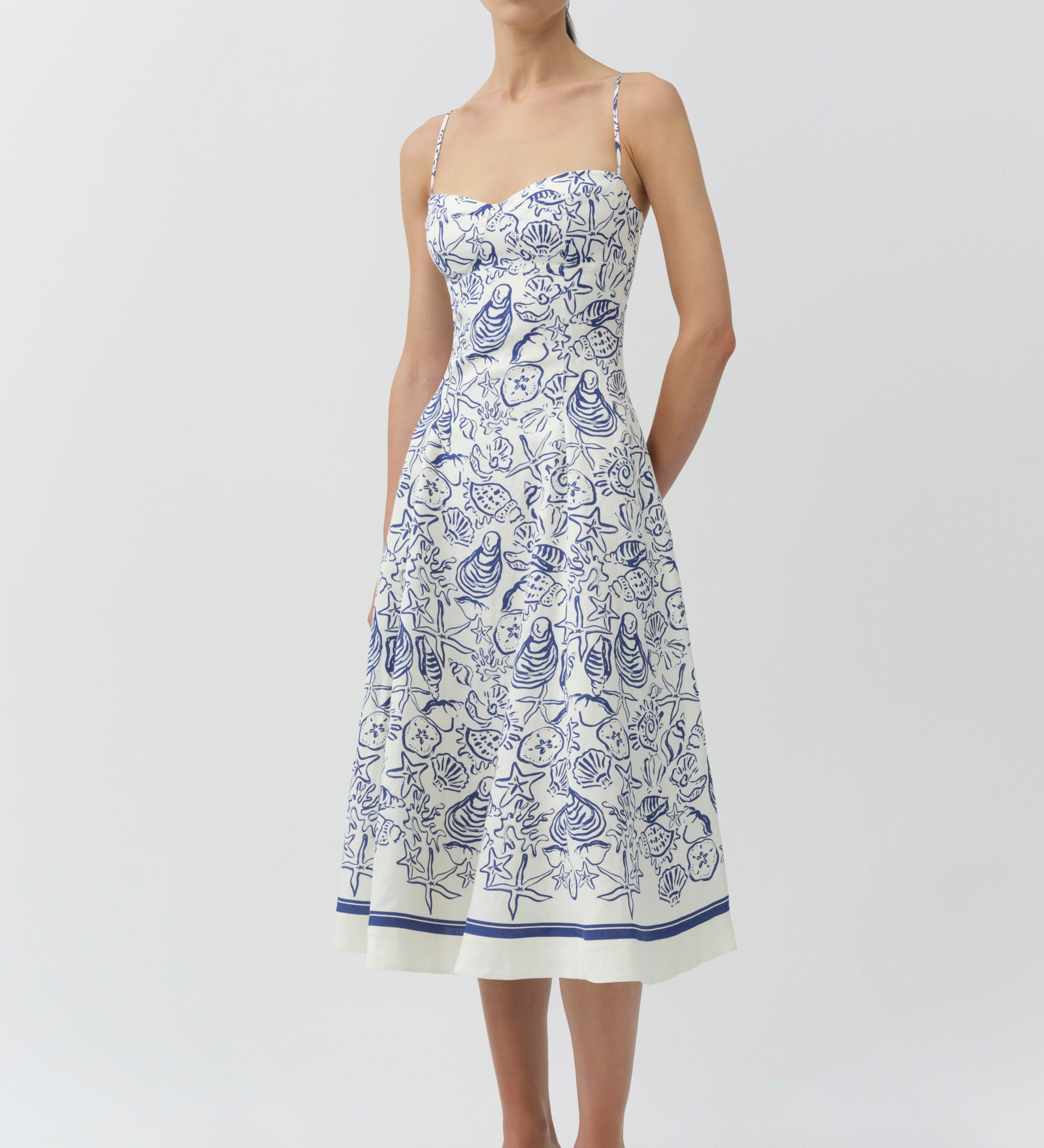 Simkhai - Analise Linen Bustier Midi Dress
