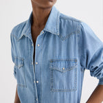 TWP - Cowboy Maxi Dress With Snaps in Denim