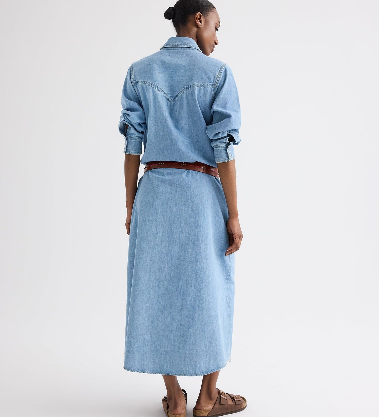 TWP - Cowboy Maxi Dress With Snaps in Denim