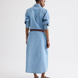 TWP - Cowboy Maxi Dress With Snaps in Denim