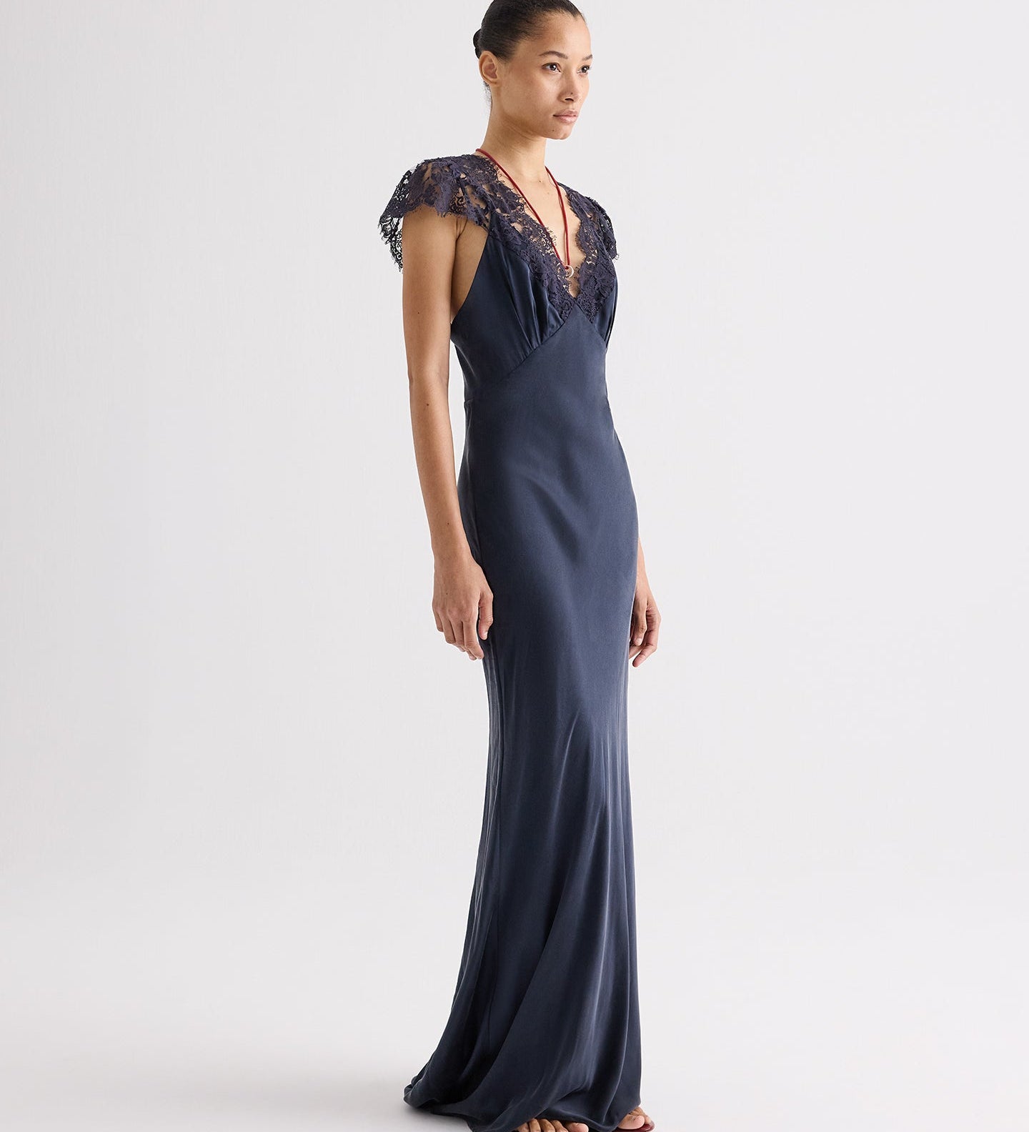 TWP - Lace Gown in Silk Charmeuse