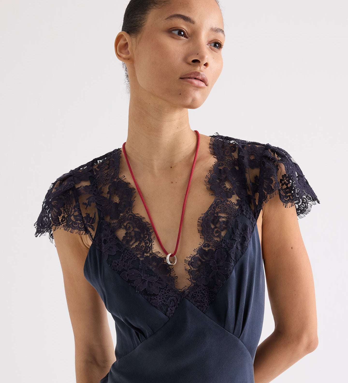 TWP - Lace Gown in Silk Charmeuse