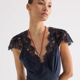 TWP - Lace Gown in Silk Charmeuse