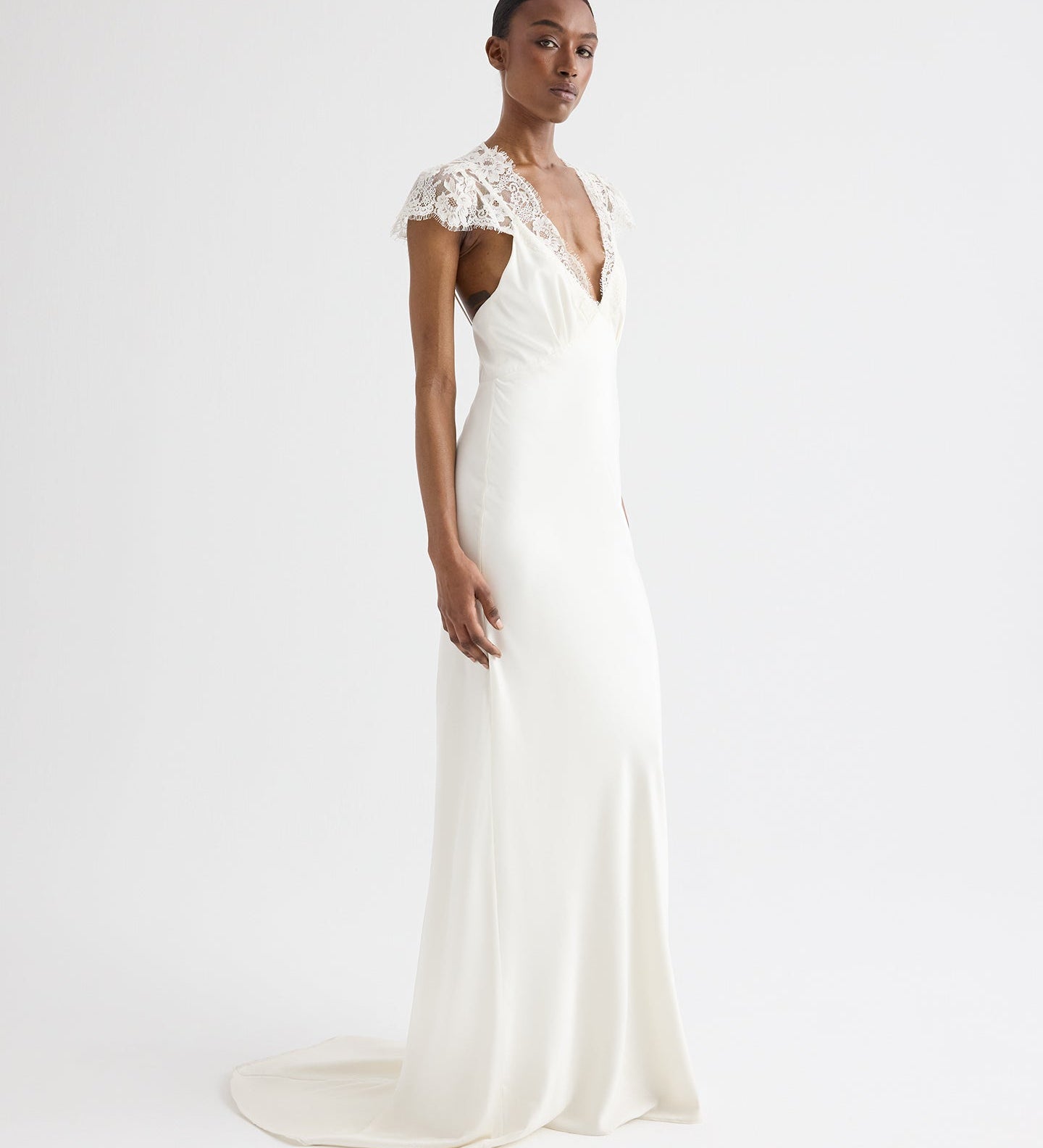 TWP - Lace Gown in Silk Charmeuse