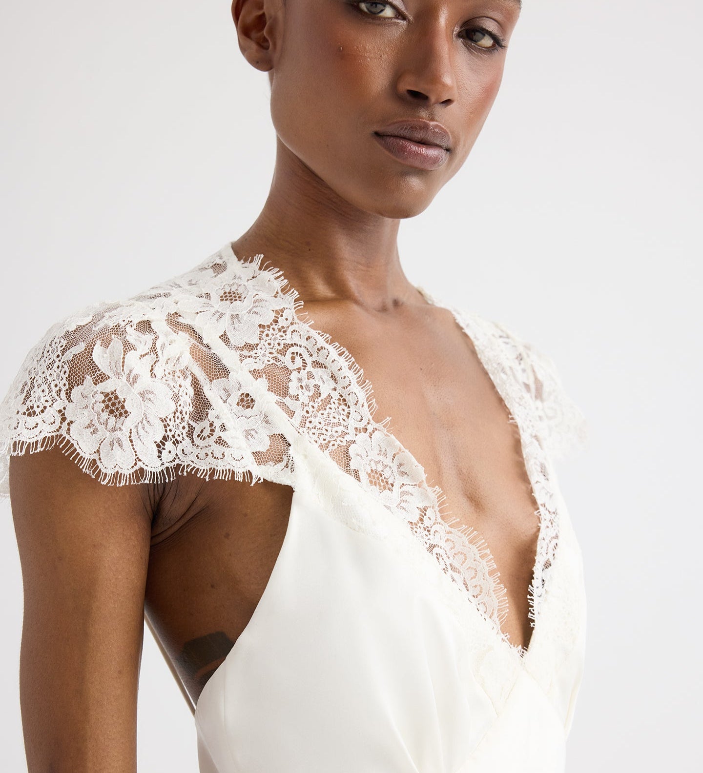 TWP - Lace Gown in Silk Charmeuse