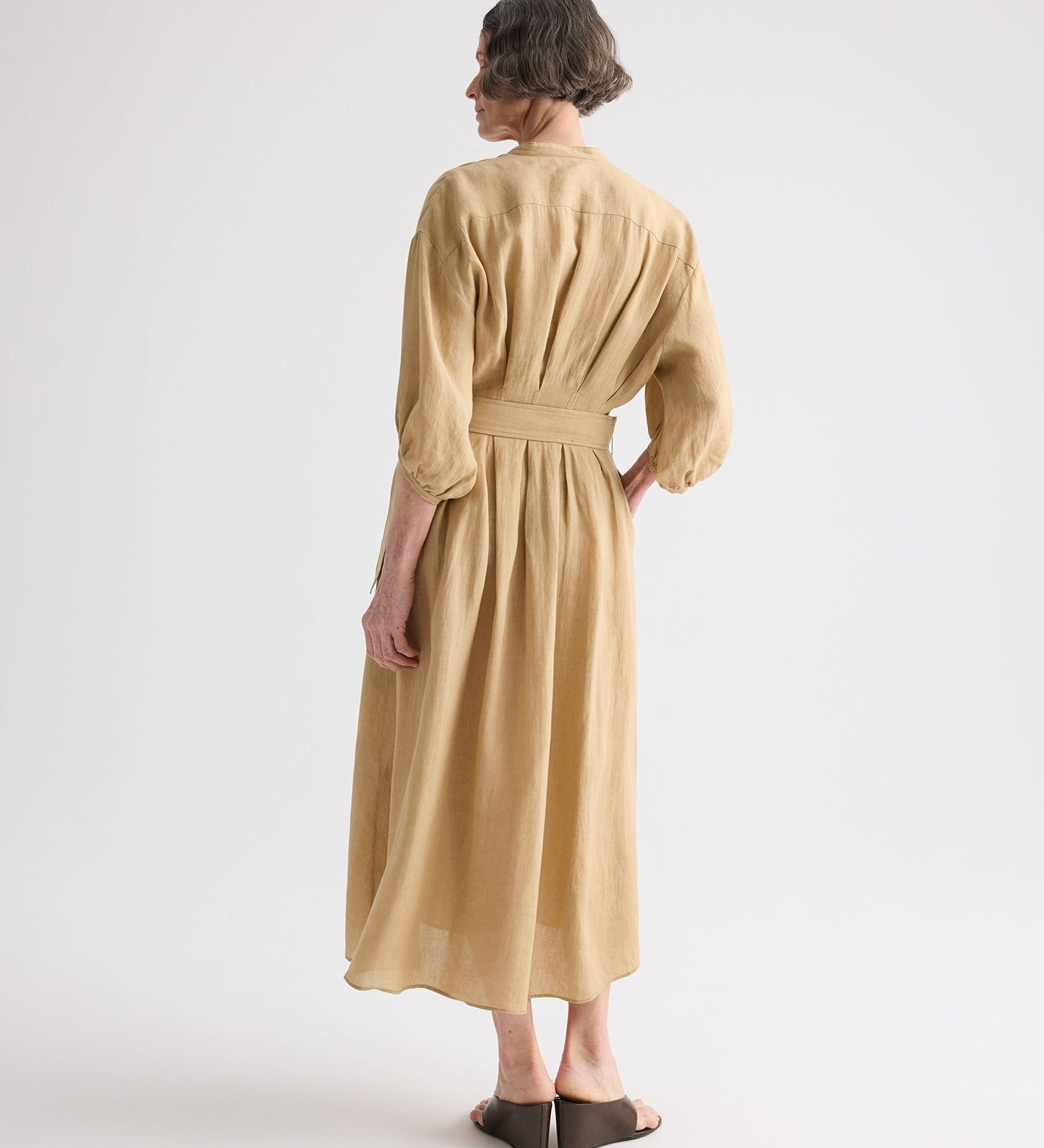 TWP - Maxi Dress With 3/4 Poet Sleeve in Fluid Linen