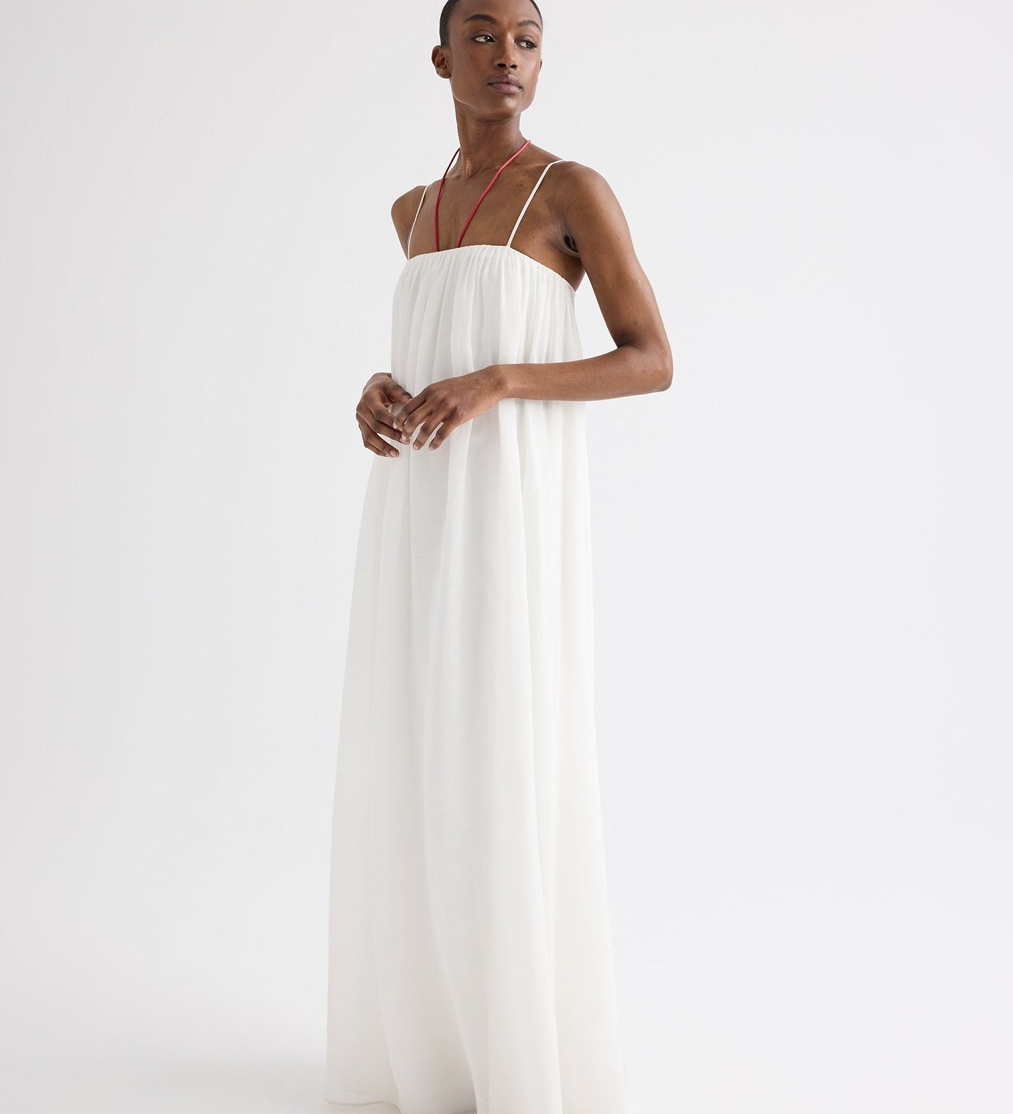 TWP - Shirred Column Dress in Linen Viscose