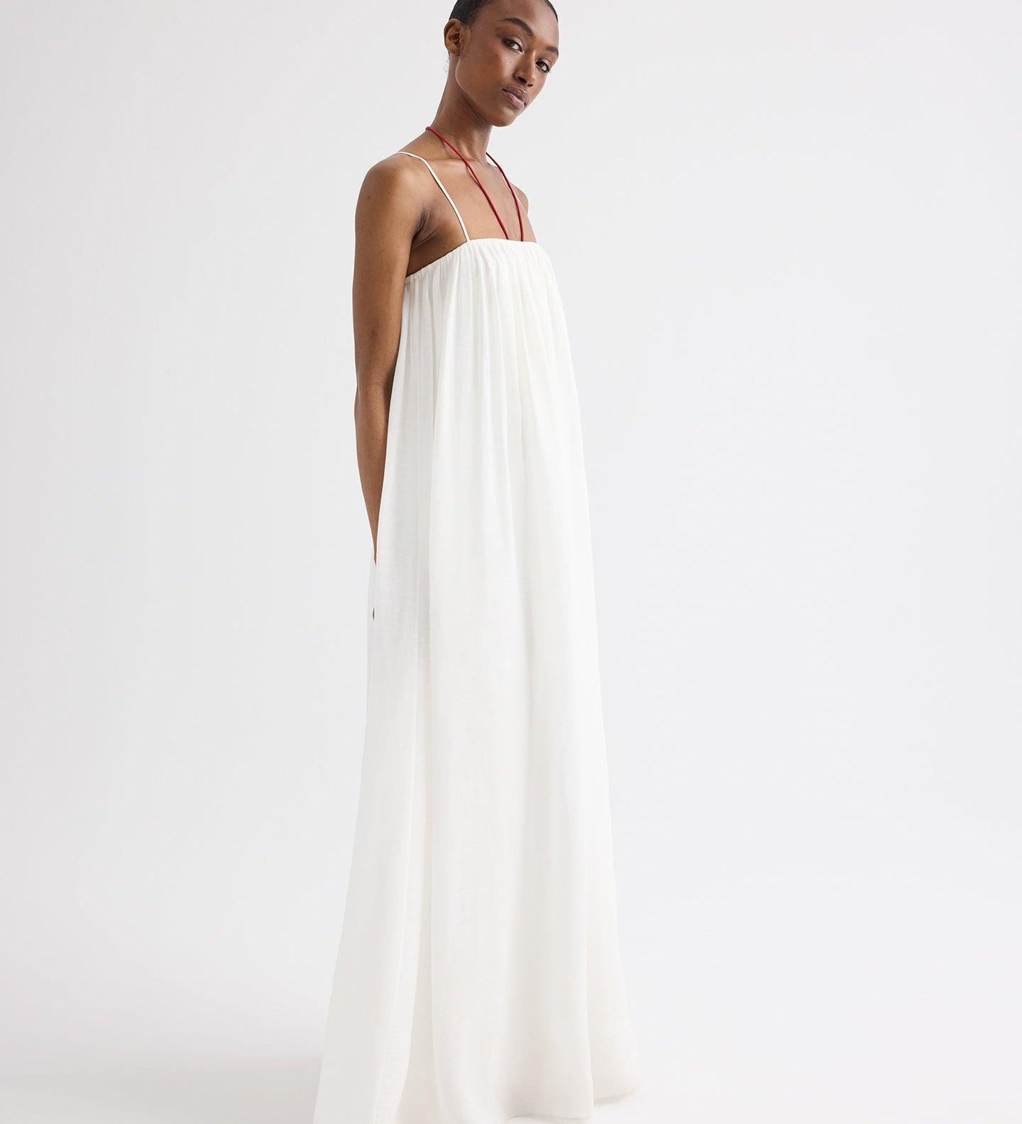 TWP - Shirred Column Dress in Linen Viscose