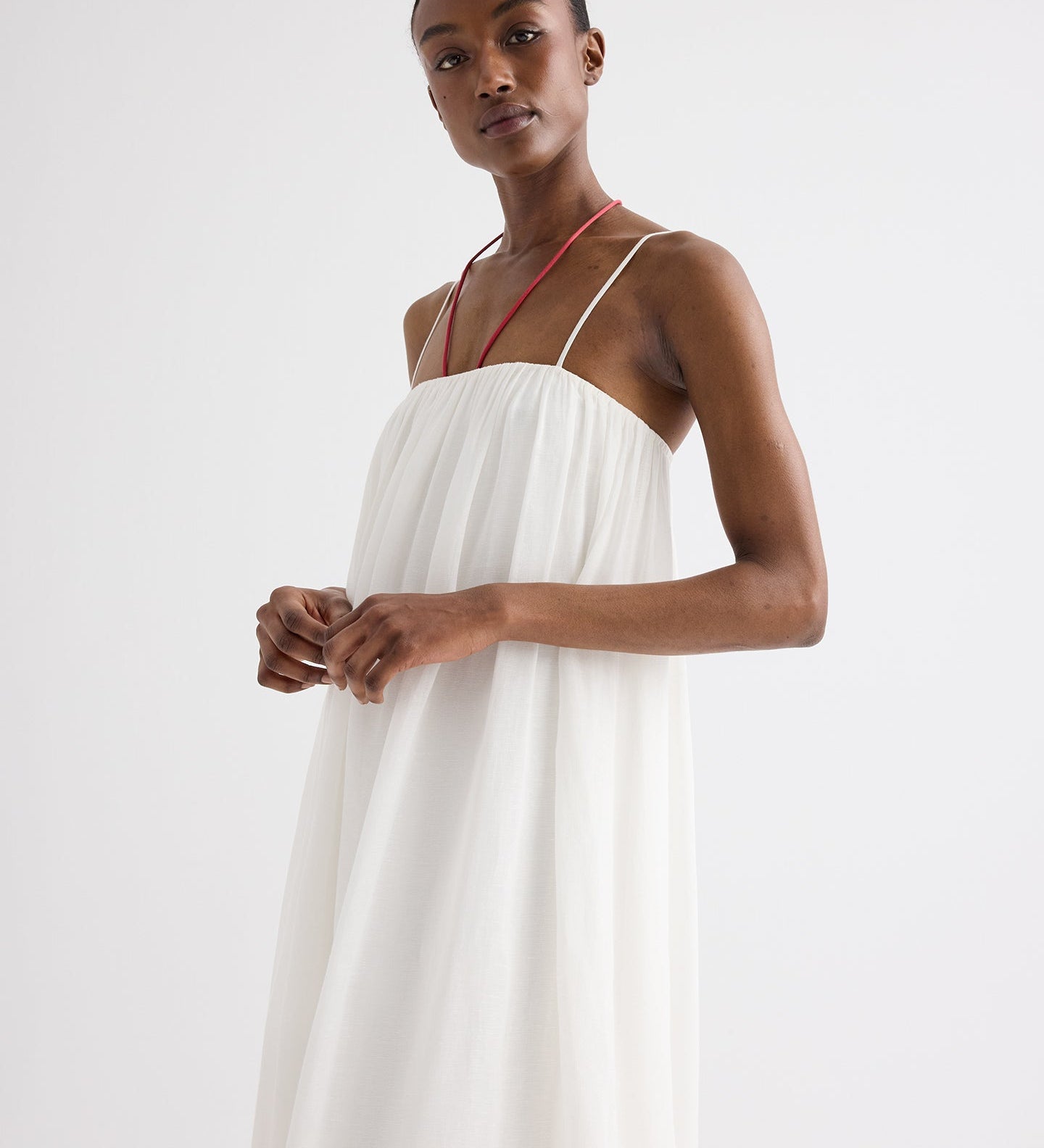 TWP - Shirred Column Dress in Linen Viscose