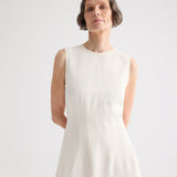 TWP - Crew Neck Dress With Darts in Coated Viscose Linen