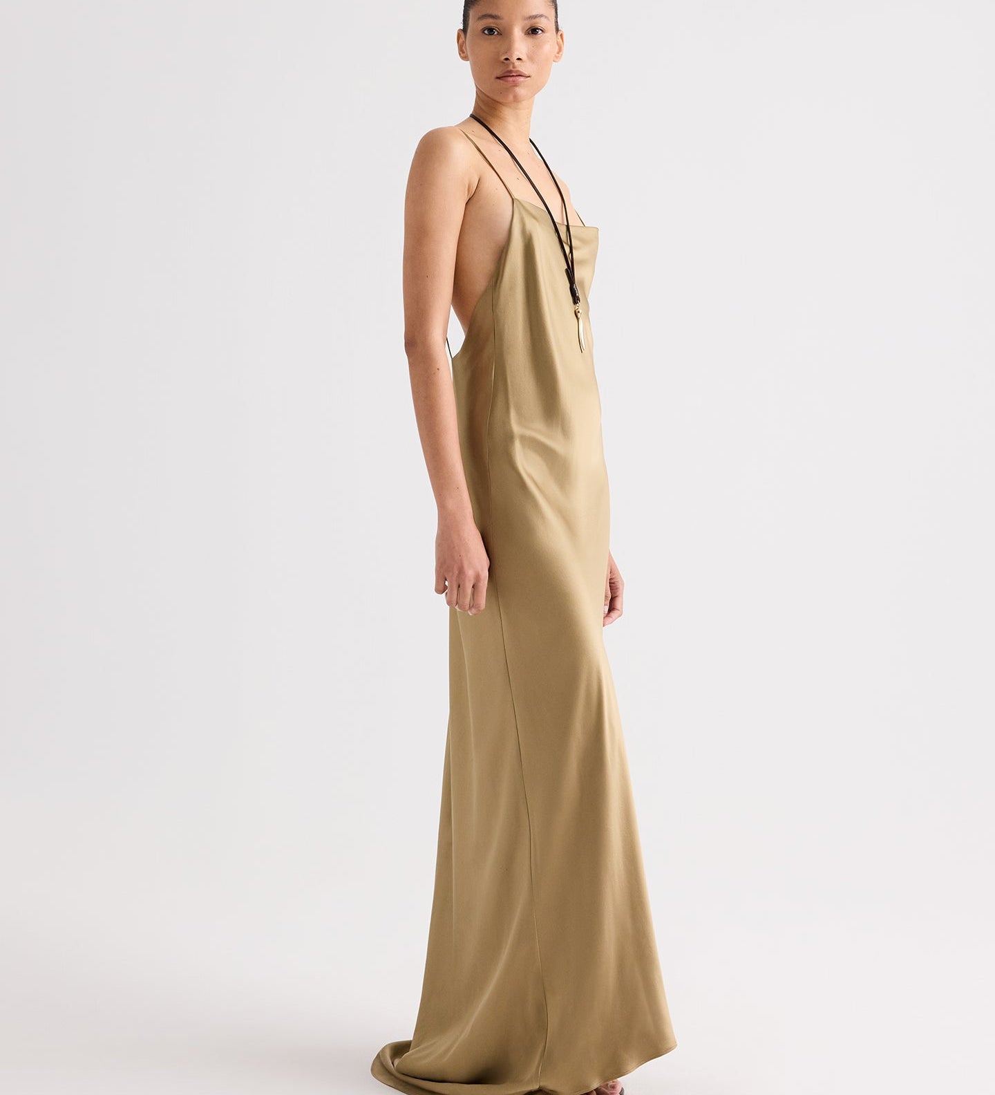 TWP - Scoop Back Slip Dress in Washed Crepe Back Satin