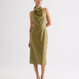 TWP - Lola Column Dress in Paper Leather