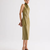TWP - Lola Column Dress in Paper Leather