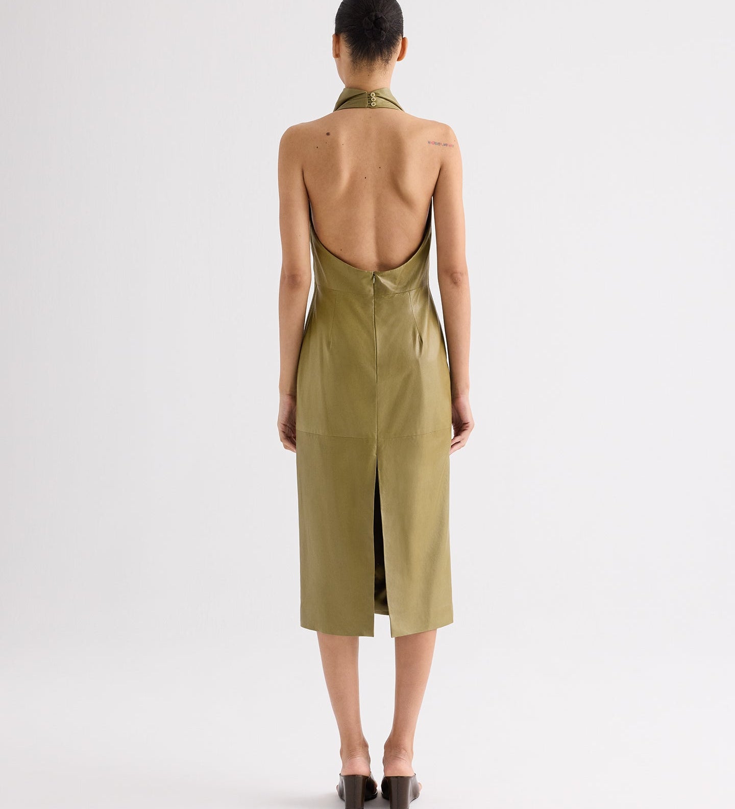 TWP - Lola Column Dress in Paper Leather