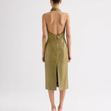 TWP - Lola Column Dress in Paper Leather