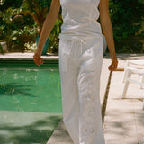 Ciao Lucia - Ipanema White Embroidered Linen Top