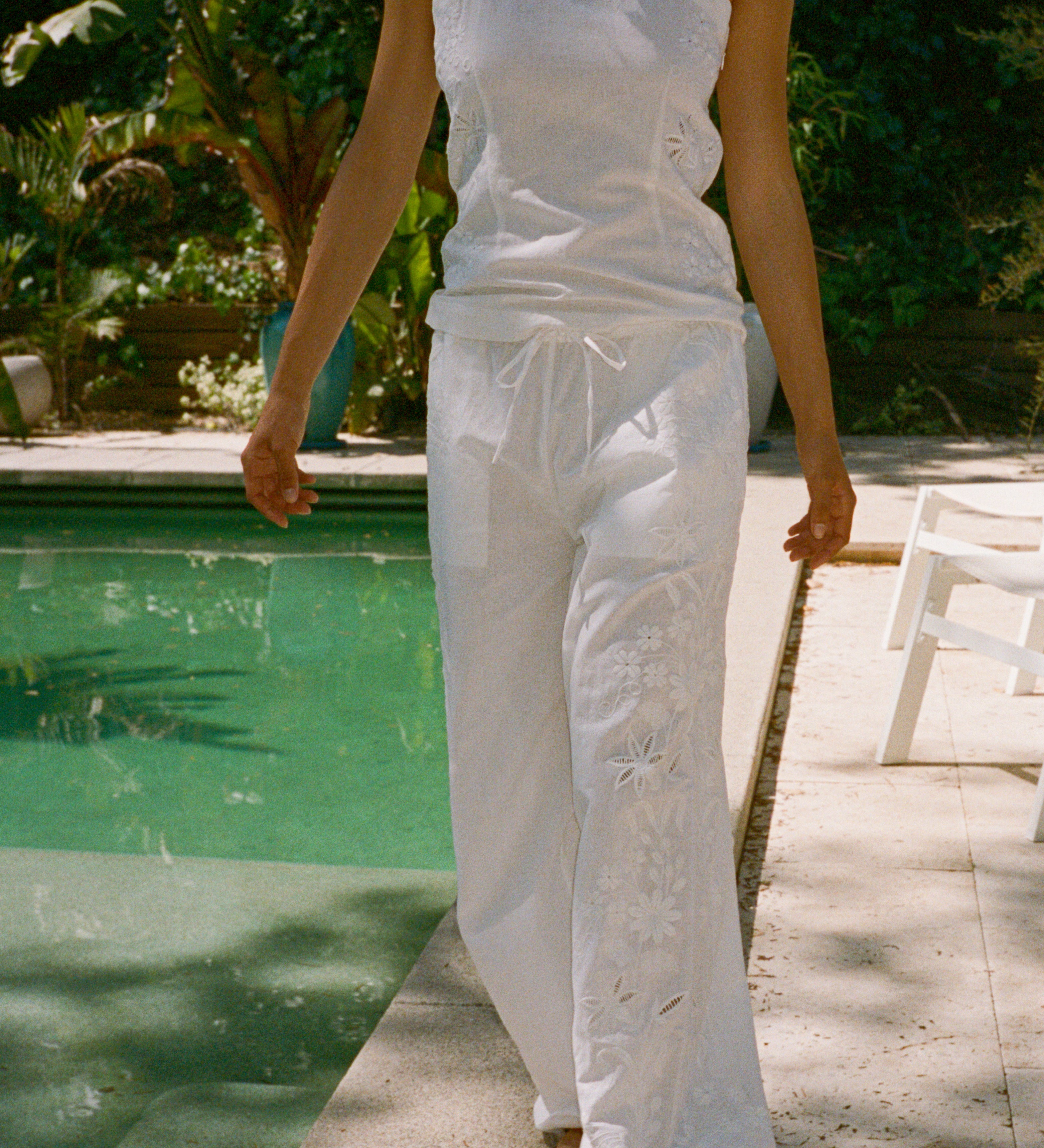 Ciao Lucia - Ipanema White Embroidered Linen Top