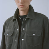 FRAME - Suede Trucker Jacket -- Dark Grey
