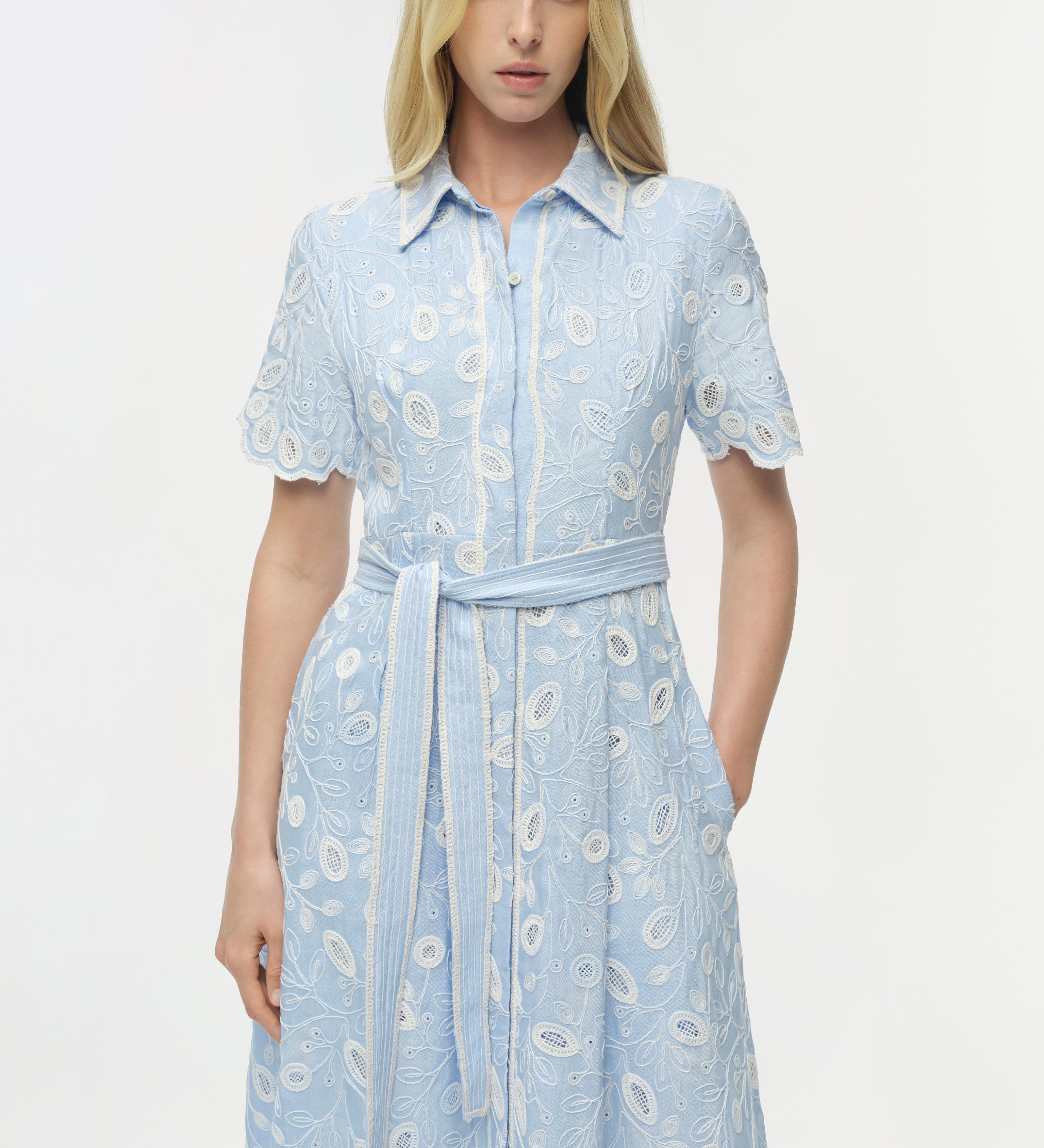 Simkhai - Audria Belted Linen Midi Dress