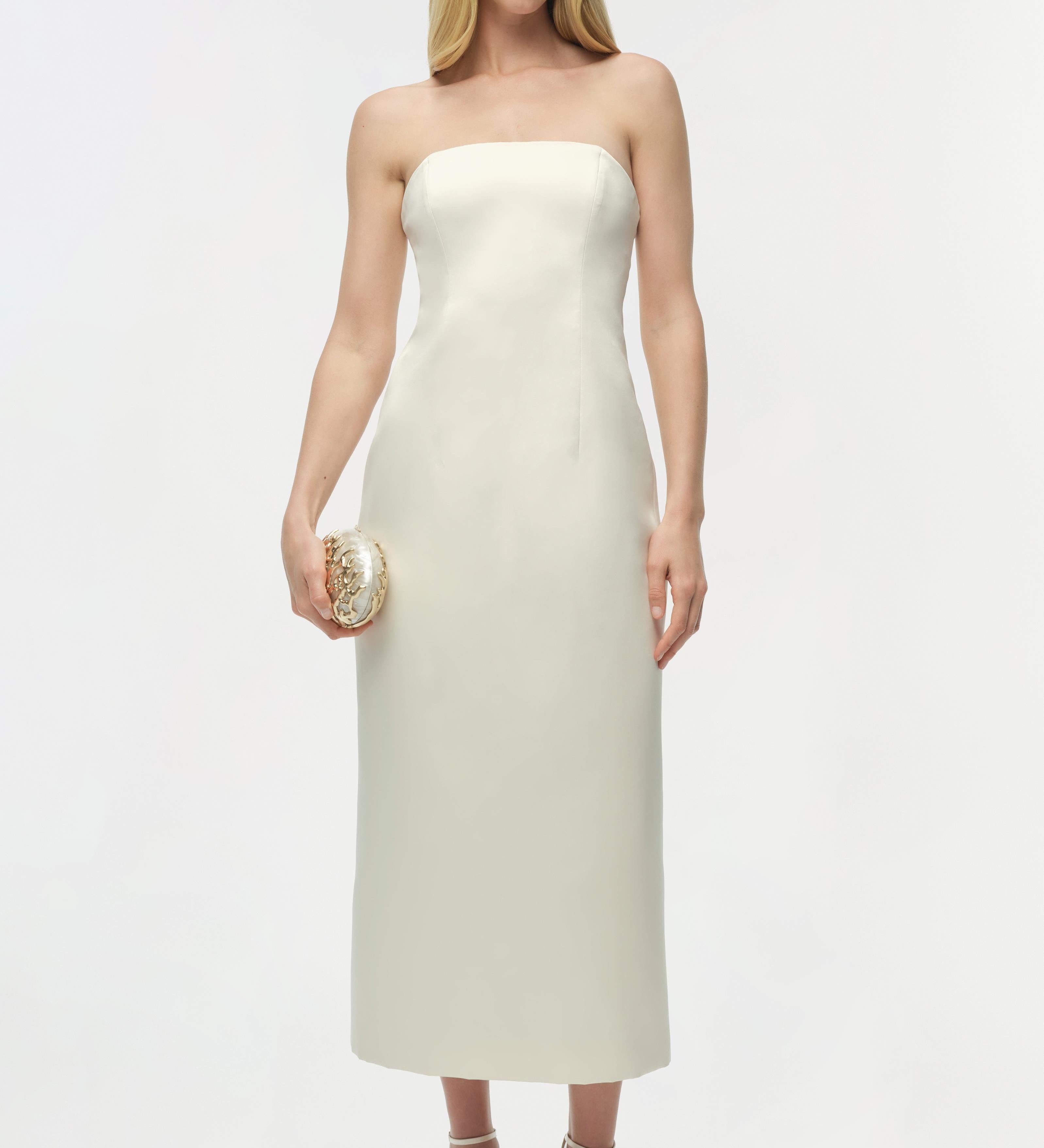 Simkhai - Enid Satin Bustier Midi Dress