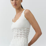 Simkhai - Brionne Scalloped Knit Midi Dress