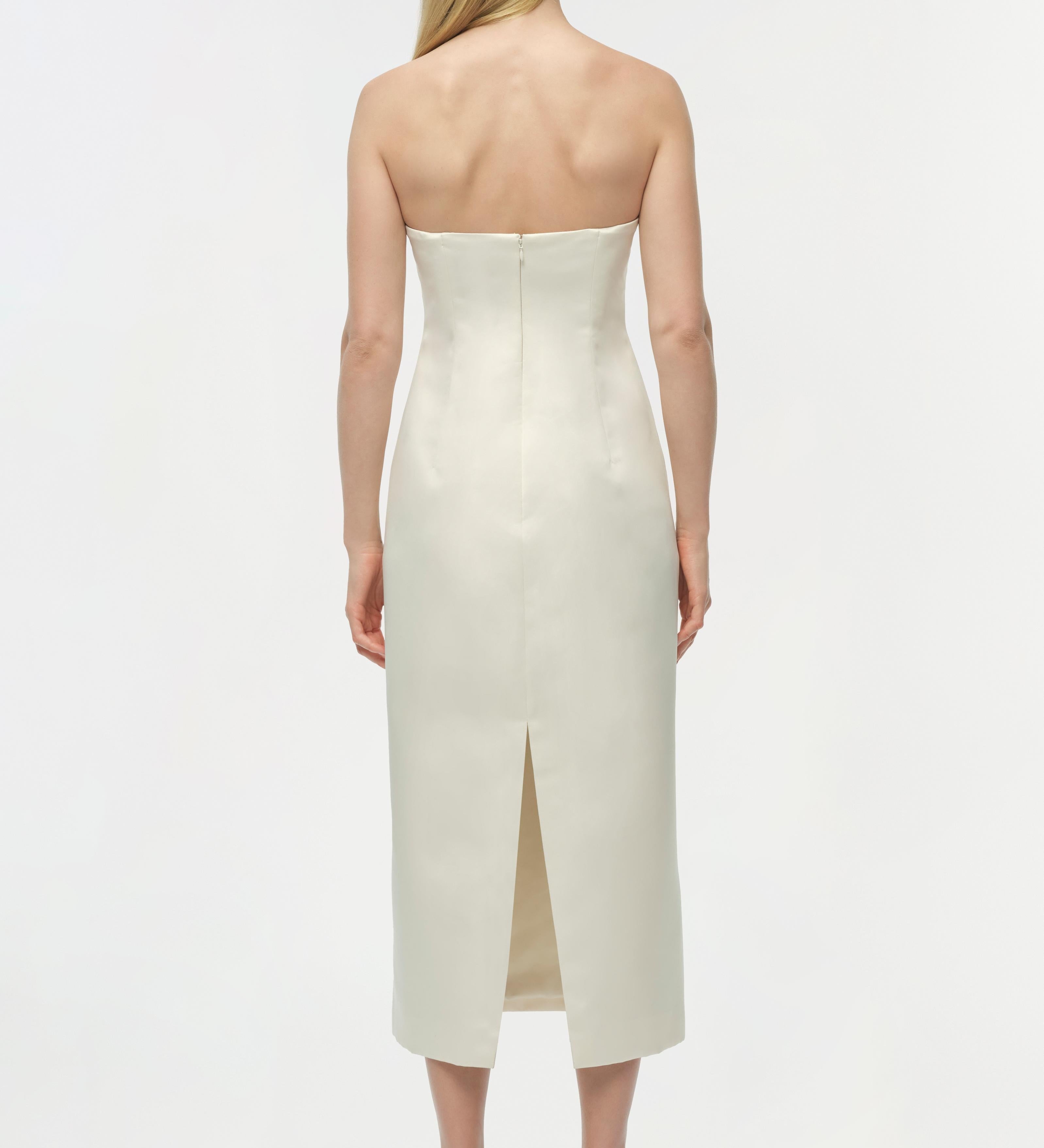 Simkhai - Enid Satin Bustier Midi Dress