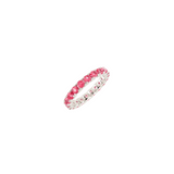 Dorsey - ROUND CUT ETERNITY BAND, LAB RED SAPPHIRE, SILVER
