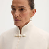ROHE - Pankou closure poncho | off white