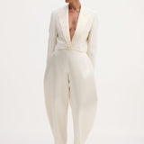 ROHE - Sculptural satin trousers | ivory