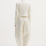 ROHE - Sculptural satin trousers | ivory