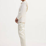 ROHE - Cigarette leg satin trousers | ivory