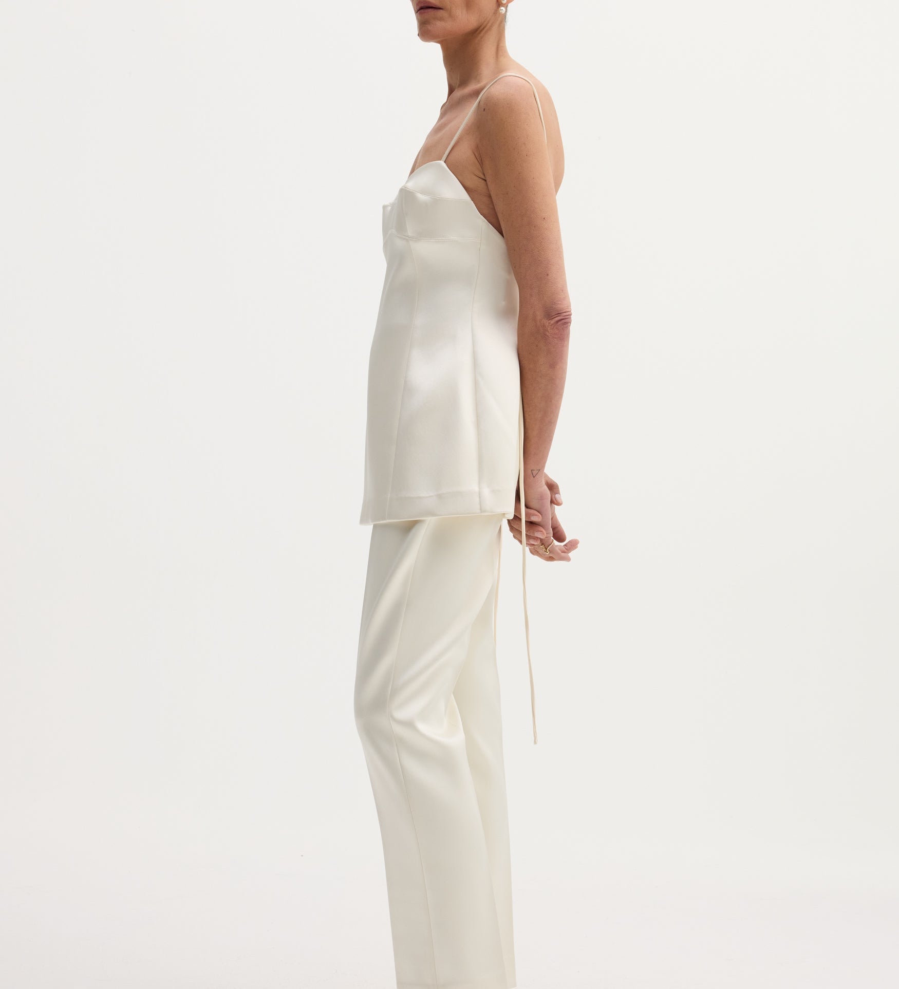 ROHE - Satin bustier top | ivory