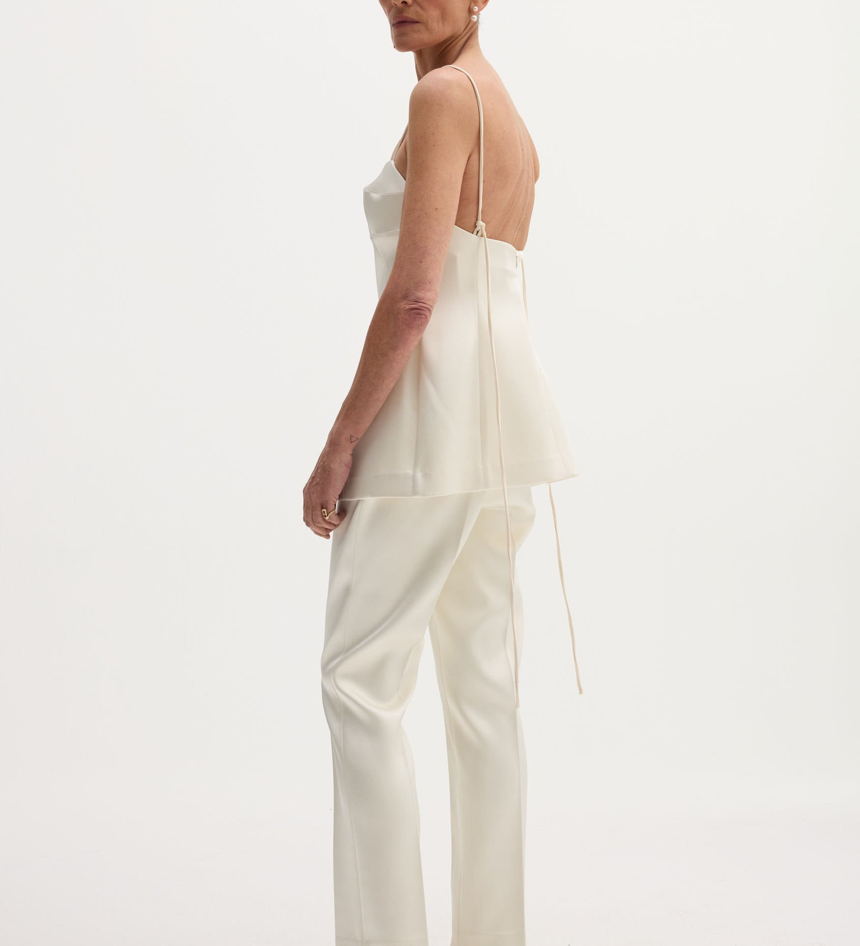 ROHE - Satin bustier top | ivory