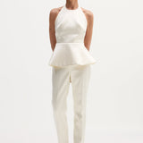 ROHE - Sculptural satin halter top | ivory