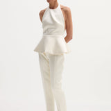 ROHE - Sculptural satin halter top | ivory