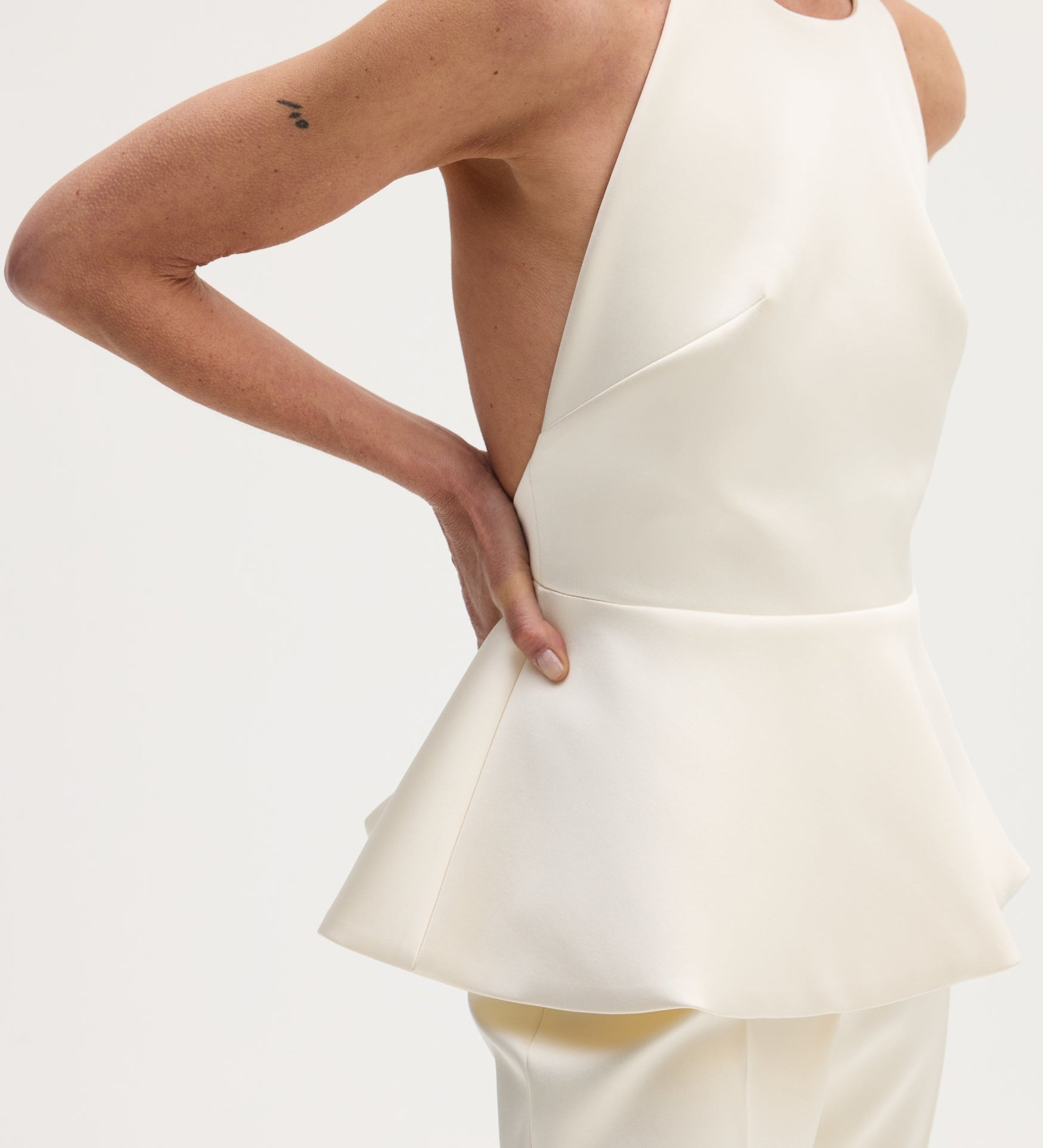 ROHE - Sculptural satin halter top | ivory