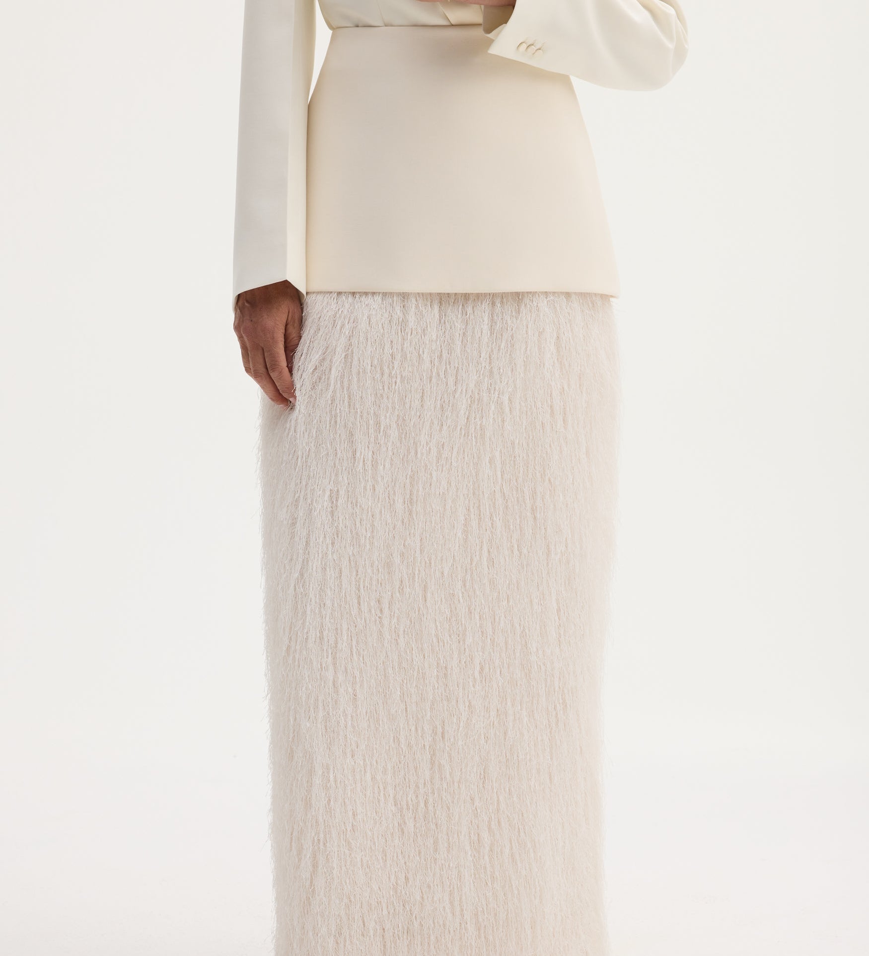 ROHE - Fringe skirt | ivory